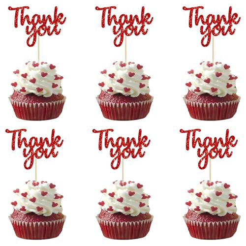 Gyufise Cupcake-Aufsätze mit Aufschrift "Thank You", glitzernd, für Babyparty, Jungen, Mädchen, Geburtstag, Partyzubehör, 36 Stück Gyufise Cupcake-Aufsätze mit Aufschrift "Thank You", glitzernd, für Babyparty, Jungen, Mädchen, Geburtstag, Partyzubehör, 36 Stück von Gyufise