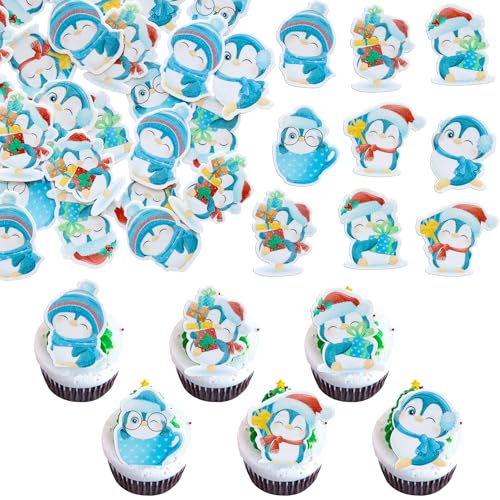 Gyufise Essbare Pinguin-Cupcake-Topper, 60 Stück, niedliche Pinguin-Kuchenspieße, Weihnachts-Pinguin für Weihnachten, Urlaub, Neujahr, Urlaub, Babyparty, Kindergeburtstag, Partyzubehör Gyufise Essbare Pinguin-Cupcake-Topper, 60 Stück, niedliche Pinguin-Kuchenspieße, Weihnachts-Pinguin für Weihnachten, Urlaub, Neujahr, Urlaub, Babyparty, Kindergeburtstag, Partyzubehör von Gyufise