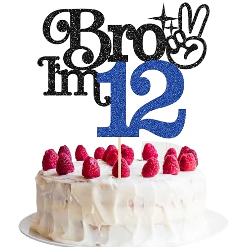 Gyufise Tortenaufsatz mit Aufschrift "Brother I'm 12", glitzernd, "Happy 12th Birthday", Kuchendekoration, Aufschrift "It's My 12th Birthday", Dekoration für Jungen, Prost bis 12 Jahre, Partyzubehör Gyufise Tortenaufsatz mit Aufschrift "Brother I'm 12", glitzernd, "Happy 12th Birthday", Kuchendekoration, Aufschrift "It's My 12th Birthday", Dekoration für Jungen, Prost bis 12 Jahre, Partyzubehör von Gyufise
