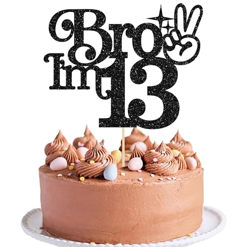 Gyufise Tortenaufsatz mit Aufschrift "Brother I'm 13 Birthday", glitzernd, Aufschrift "Happy 13th Birthday", Kuchendekoration, Aufschrift "It's My 13th Birthday", Dekoration für Jungen, Cheers to 13 Gyufise Tortenaufsatz mit Aufschrift "Brother I'm 13 Birthday", glitzernd, Aufschrift "Happy 13th Birthday", Kuchendekoration, Aufschrift "It's My 13th Birthday", Dekoration für Jungen, Cheers to 13 von Gyufise