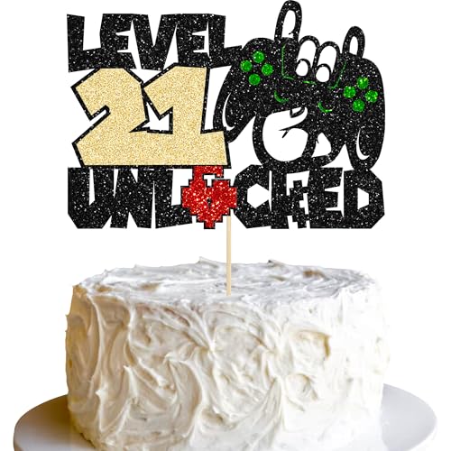 Gyufise Tortenaufsatz zum 21. Geburtstag, Videospiel, Controller, Level 21 von Gyufise