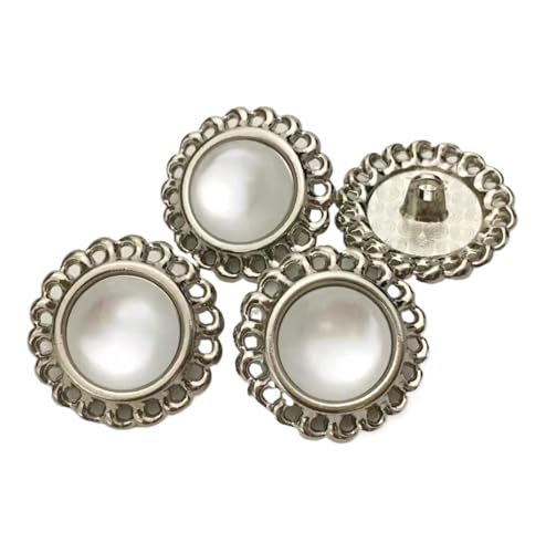 6 Stück Metallperlen Blume Knöpfe für Mäntel und Jacken (Farbe 4, 18 mm, 6 Stück) von Gyuuio