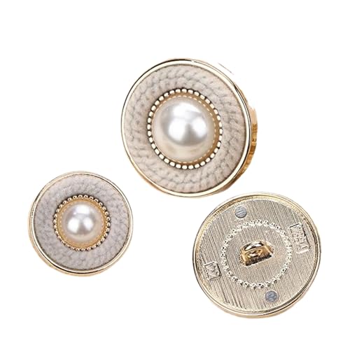 Elegante Metallknöpfe mit Samt- und Perlendetails für Mäntel und Pullover, 6 Stück (Farbe 2, 18 mm, 6 Stück) von Gyuuio