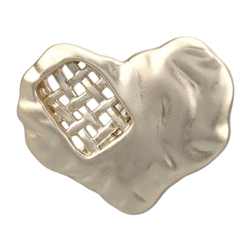 Herzförmige Metallknöpfe für Mäntel und Jacken, 18 mm/23 mm, 6 Stück, Gold, 23 mm, 6 Stück von Gyuuio