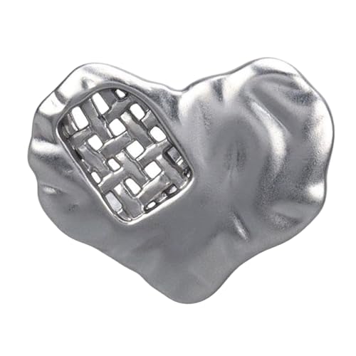 Herzförmige Metallknöpfe für Mäntel und Jacken, 18 mm/23 mm, 6 Stück, Silber, 18 mm, 6 Stück von Gyuuio