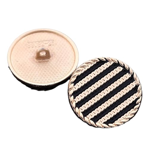 Metallknöpfe für Mäntel, Anzüge und Pullover, gestreift, 6 Stück (Farbe 1, 15 mm, 6 Stück) von Gyuuio