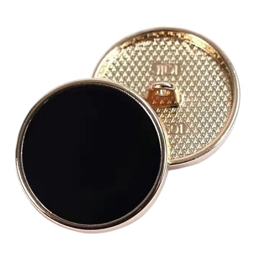 Runde Kunststoffknöpfe mit goldenen Punkten und schwarzem Spiegel-Finish für Mäntel und Blazer (Farbe 1, 15 mm, 10 Stück) von Gyuuio