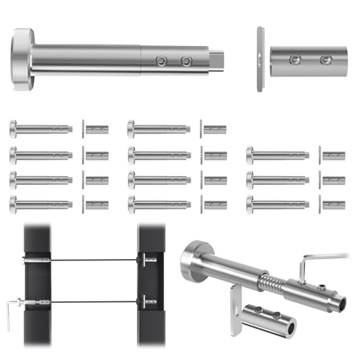 Gyykzz 10 Paar unsichtbares Kabelgeländer-Set, T316 Edelstahl, wiederverwendbarer Spanner und festes Ende, Schraubverriegelung, kein Crimpen erforderlich, passend für 5,1 x 5,1 cm Gyykzz 10 Paar unsichtbares Kabelgeländer-Set, T316 Edelstahl, wiederverwendbarer Spanner und festes Ende, Schraubverriegelung, kein Crimpen erforderlich, passend für 5,1 x 5,1 cm von Gyykzz