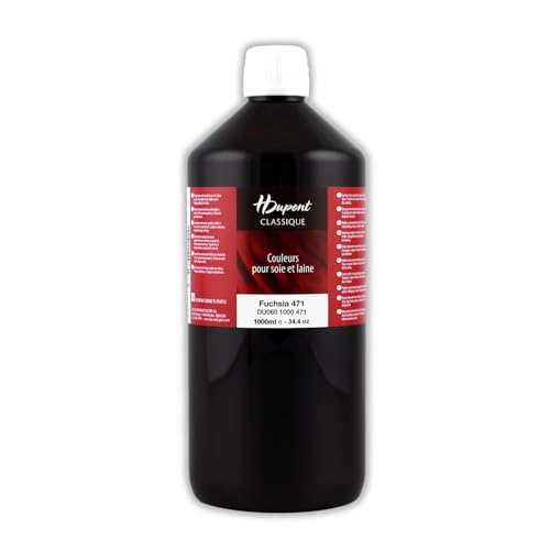 H DUPONT DU0601000471C - Peinture Sur Soie Classique Fuchsia N°471 - Pot De 1 L - Colorants acides pour une qualité supérieure - Idéale pour les professionnels, grande contenance von H Dupont