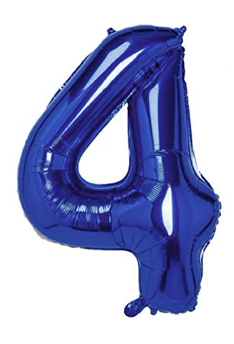 Folienballon Dunkelblau nummer 4, Riese Luftballon Geburtstag 105cm, Folienballon Zahl ideal für Party, Jubiläum, Geburtstag, Zahlenballon, Helium Folienballon Dunkelblau nummer 4, Riese Luftballon Geburtstag 105cm, Folienballon Zahl ideal für Party, Jubiläum, Geburtstag, Zahlenballon, Helium von H HANSEL HOME
