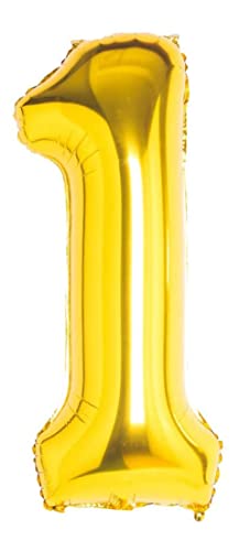Folienballon goldener nummer 1, Riese Luftballon Geburtstag 110cm, Folienballon Zahl ideal für Party, Jubiläum, Geburtstag, Zahlenballon, Helium Folienballon goldener nummer 1, Riese Luftballon Geburtstag 110cm, Folienballon Zahl ideal für Party, Jubiläum, Geburtstag, Zahlenballon, Helium von H HANSEL HOME