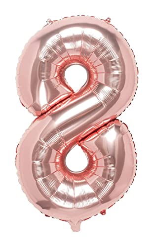 Folienballon Roségold nummer 8, Riese Luftballon Geburtstag 110cm, Folienballon Zahl ideal für Party, Jubiläum, Geburtstag, Zahlenballon, Helium Folienballon Roségold nummer 8, Riese Luftballon Geburtstag 110cm, Folienballon Zahl ideal für Party, Jubiläum, Geburtstag, Zahlenballon, Helium von H HANSEL HOME