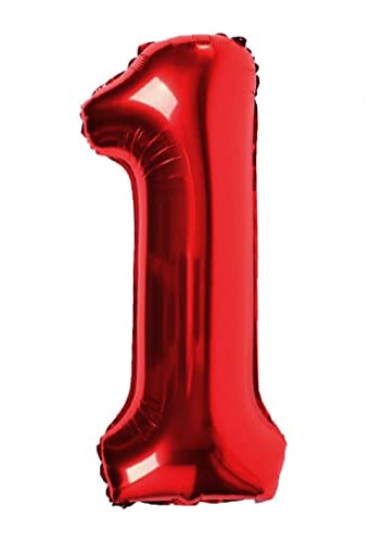 Folienballon rot nummer 1, Riese Luftballon Geburtstag 100cm, Folienballon Zahl ideal für Party, Jubiläum, Geburtstag, Zahlenballon, Helium Folienballon rot nummer 1, Riese Luftballon Geburtstag 100cm, Folienballon Zahl ideal für Party, Jubiläum, Geburtstag, Zahlenballon, Helium von H HANSEL HOME