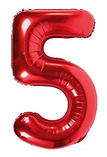 Folienballon rot nummer 5, Riese Luftballon Geburtstag 100cm, Folienballon Zahl ideal für Party, Jubiläum, Geburtstag, Zahlenballon, Helium Folienballon rot nummer 5, Riese Luftballon Geburtstag 100cm, Folienballon Zahl ideal für Party, Jubiläum, Geburtstag, Zahlenballon, Helium von H HANSEL HOME