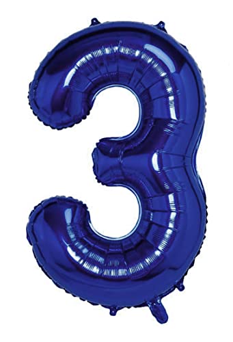 Folienballon Dunkelblau nummer 3, Riese Luftballon Geburtstag 105cm, Folienballon Zahl ideal für Party, Jubiläum, Geburtstag, Zahlenballon, Helium Folienballon Dunkelblau nummer 3, Riese Luftballon Geburtstag 105cm, Folienballon Zahl ideal für Party, Jubiläum, Geburtstag, Zahlenballon, Helium von H HANSEL HOME