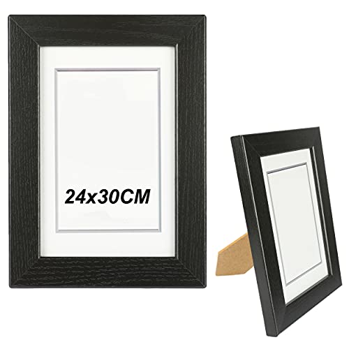 H HANSEL HOME Holz Bilderrahmen 24x30cm, Holz Fotorahmen Schwarz mit Glasplatte für Tisch und Wand H HANSEL HOME Holz Bilderrahmen 24x30cm, Holz Fotorahmen Schwarz mit Glasplatte für Tisch und Wand von H HANSEL HOME