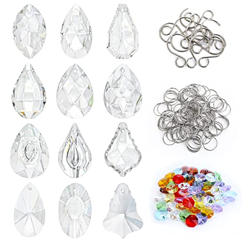 12 DIY Set mit Kristall Sonnenfängern Prismen, Sonnenfängern zum Aufhängen Kristall,Sonnenfänger mit Glasperlen Prismen für Fenster,Zuhause,Gartendekoration von H&D Hyaline&Dora