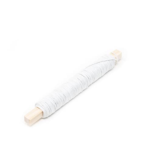 Papier- Wickeldraht, auf Holzstab, Ø 0,80mm, Länge: 22m, Farbe: Weiß / White von H & R GmbH