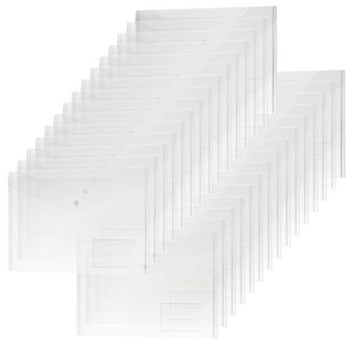 H&S Dokumentenmappe A4 - 30er Set - Transparente Postmappe Sammelmappe - Dokumententasche mit Druckknopfverschluss - Dokumententasche Mappe - Mappen A4 durchsichtig H&S Dokumentenmappe A4 - 30er Set - Transparente Postmappe Sammelmappe - Dokumententasche mit Druckknopfverschluss - Dokumententasche Mappe - Mappen A4 durchsichtig von H&S