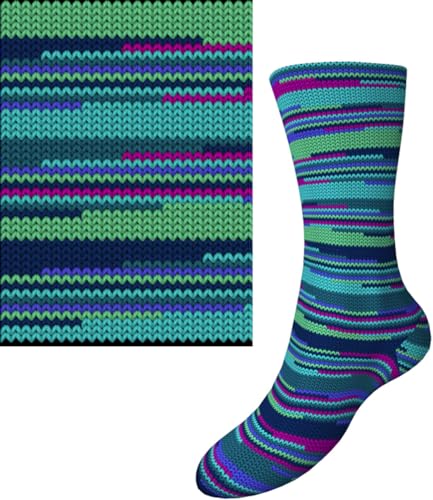 6-fädige Sockenwolle Strumpfwolle -150gr Knaul- 375m Lauflänge - dicke Wolle für besonders warme Socken – grosse Farbauswahl (012) von H&W Vertrieb