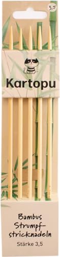 Bambus Strumpfstricknadel Länge 20cm - verschiedene Stärken - hochwertige Qualität durch glatt poliertem Bambus (3,5mm) von H&W Vertrieb