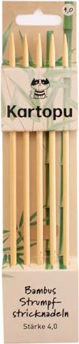 Bambus Strumpfstricknadel Länge 20cm - verschiedene Stärken - hochwertige Qualität durch glatt poliertem Bambus (4,0mm) von H&W Vertrieb