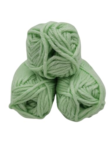 H&W Vertrieb Wolle - Strickgarn & Häkelgarn - Mützengarn & Schalwolle - Über 30 Farben - 3 Knaul à 50g (150g) - 55m/50g, 30% Merinowolle - Mint von H&W Vertrieb