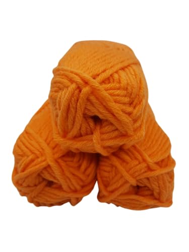 H&W Vertrieb Wolle - Strickgarn & Häkelgarn - Mützengarn & Schalwolle - Über 30 Farben - 3 Knaul à 50g ohne Banderole - 150g Set - 55m/50g, 30% Merinowolle (137 Aprikose) von H&W Vertrieb