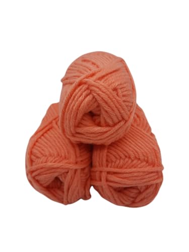 H&W Vertrieb Wolle - Strickgarn - Mützengarn - Über 30 Farben zur Wahl - Set mit Label - 3 Knaul à 50g ohne Banderole - Wolle zum Stricken und Häkeln - Ll. 55m /50g, 30% Merinowolle, Rouge von H&W Vertrieb