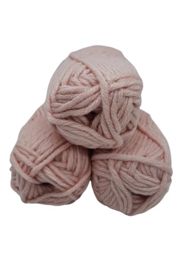 H&W Vertrieb Wolle - Strickgarn - Mützengarn - Über 30 Farben zur Wahl - Set mit Label - 3 Knaul à 50g ohne Banderole - Wolle zum Stricken und Häkeln - Ll. 55m /50g, 30% Merinowolle (Rosa) von H&W Vertrieb