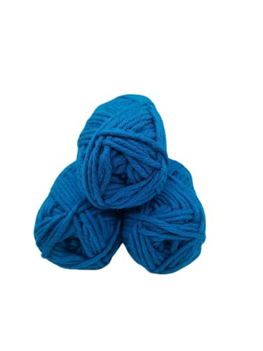 H&W Vertrieb Wolle - Strickgarn & Häkelgarn - Mützengarn & Schalwolle - Über 30 Farben zur Wahl - Set mit Label - 3 Knaul à 50g ohne Banderole - 30% Merinowolle, Farbe: Türkis von H&W Vertrieb