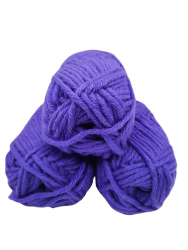 H&W Vertrieb Wolle - Strickgarn & Häkelgarn - Mützengarn & Schalwolle - Über 30 Farben - 3x50g (150g) - 55m/50g - 30% Merinowolle - Violett (163) von H&W Vertrieb
