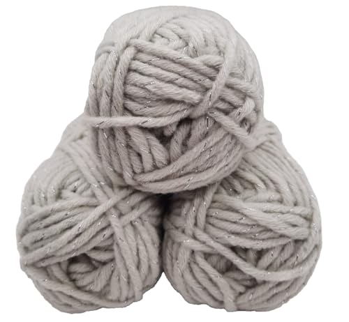 H&W Vertrieb Wolle - Strickgarn & Häkelgarn - Mützengarn & Schalwolle - Über 30 Farben - 3x50g (150g) - 55m/50g - 30% Merinowolle - Glitz 2 von H&W Vertrieb
