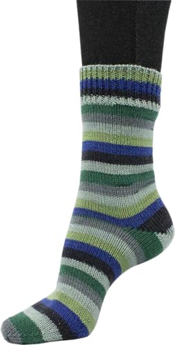 Sockenwolle Strumpfwolle Color 4fädig 100gr Knaul - Farbauswahl an butem Strumpfgarn- 420m Lauflänge, Filzfrei (1006) von H&W Vertrieb
