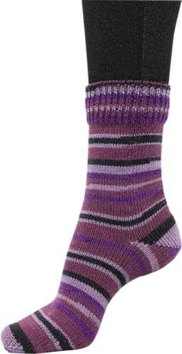 Sockenwolle Strumpfwolle Color 4fädig 100gr Knaul - Farbauswahl an butem Strumpfgarn- 420m Lauflänge, Filzfrei (1007) von H&W Vertrieb
