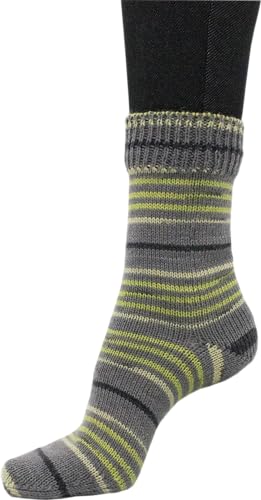 Sockenwolle Strumpfwolle Color 4fädig 100gr Knaul - Farbauswahl an butem Strumpfgarn- 420m Lauflänge, Filzfrei (1008) von H&W Vertrieb