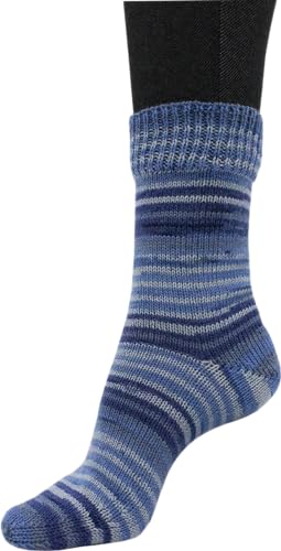 Sockenwolle Strumpfwolle Color 4fädig 100gr Knaul - Farbauswahl an butem Strumpfgarn- 420m Lauflänge, Filzfrei (1009) von H&W Vertrieb
