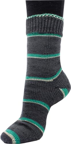 Sockenwolle Strumpfwolle Color 4fädig 100gr Knaul - Farbauswahl an butem Strumpfgarn- 420m Lauflänge, Filzfrei (1012) von H&W Vertrieb