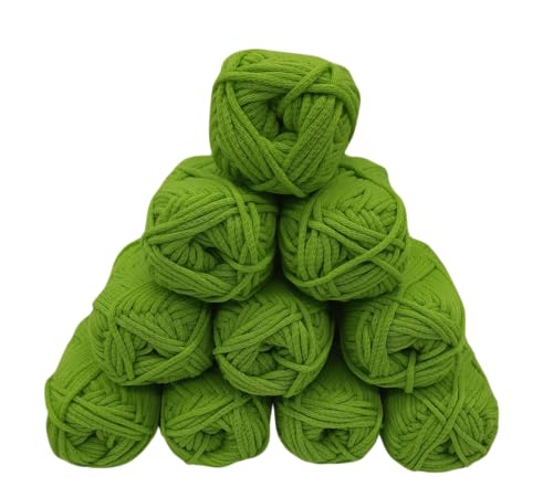 Strickgarn Häkelgarn Allroundgarn Amigurumiwolle – große Farbauswahl- 10x25gr Knaul ohne Banderole- hochwertige Verarbeitung- Wolle mit 57% Baumwolle Farbe (521 limettengrün) von H&W Vertrieb