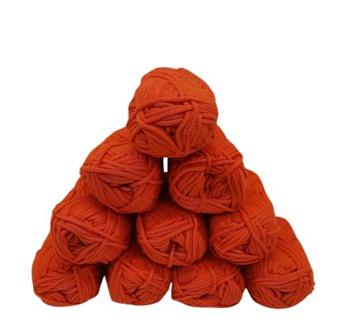 Strickgarn Häkelgarn Allroundgarn Amigurumiwolle – große Farbauswahl- 10x25gr Knaul ohne Banderole- hochwertige Verarbeitung- Wolle mit 57% Baumwolle Farbe (531 orange) von H&W Vertrieb