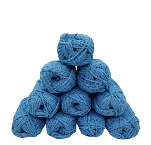 Strickgarn Häkelgarn Allroundgarn Amigurumiwolle – große Farbauswahl- 10x25gr Knaul ohne Banderole- hochwertige Verarbeitung- Wolle mit 57% Baumwolle Farbe (550 hellblau) von H&W Vertrieb