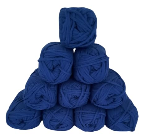 Strickgarn Häkelgarn Allroundgarn Amigurumiwolle – große Farbauswahl- 10x25gr Knaul ohne Banderole- hochwertige Verarbeitung- Wolle mit 57% Baumwolle Farbe (559 blau) von H&W Vertrieb