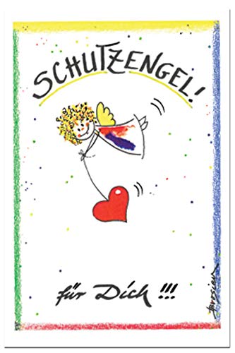 Design Grußkarte Schutzengel für Dich Postkarte Engel Karte Klappkarte Engelchen von H. Brosien