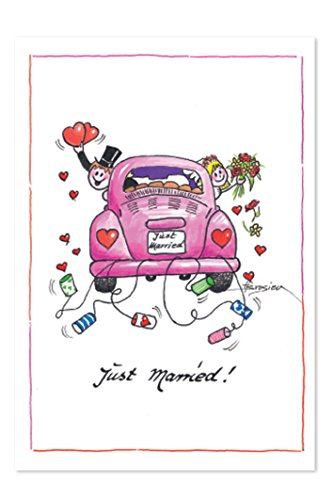 Hochzeitskarte Just Married Engel im Auto Karte Grußkarte Postkarte Klappkarte von H. Brosien