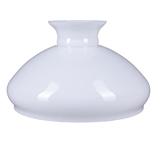 Petroleum Glas Ø 282mm Lampenglas weiß glänzend Lampe Ersatzglas Leuchtenglas Glasschirm von H4L