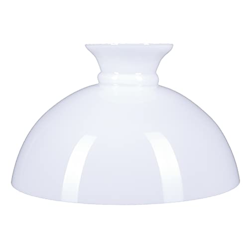 Petroleumglas Ø 280mm weiß glänzend Lampenglas Ersatzglas Leuchtenglas Glasschirm rund von H4L