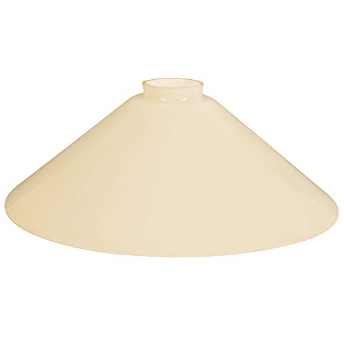 Schusterschirm Lampenglas Ersatzglas Ø 300mm Beige, Leuchtenglas rund Schusterglas Opalglas Glasschirm mit Kragen von H4L