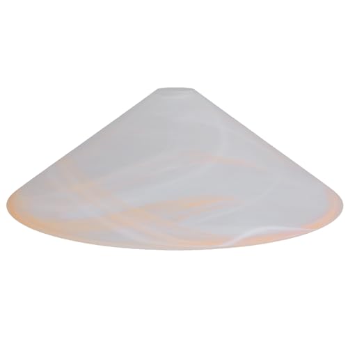 Schusterschirm Ø 420mm Ersatzglas rund Alabaster Orange Lampenschirm E27 Glas amberfarben von H4L