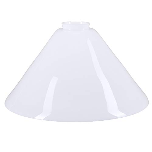 Schusterschirm Ø 290mm Lampenglas Weiß glänzend Vestaschirm Ersatzglas Leuchtenglas rund mit Kragenrand Opalglas E27 von H4L