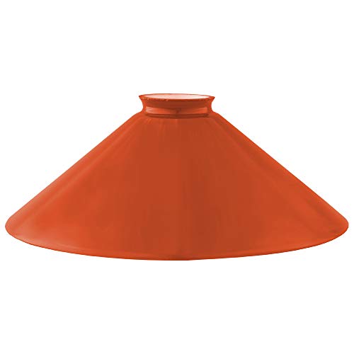 Schusterschirm Orange Ø 250mm mit Kragenrand H:90mm, Lampenglas Rund Ersatzglas Opalglas Schusterglas für E27 von H4L